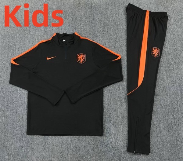26-27 NetherIands High Quality Kids Half Pull Tracksuit