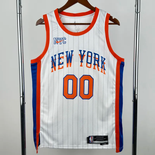 24-25 KNICKS CLARKSON #00 White City Edition Top Quality Hot Pressing NBA Jersey