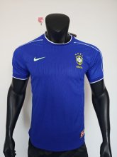 1998 Brazil Blue Player Version Retro Soccer Jersey