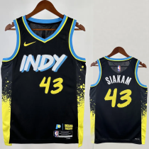 23-24 Indiana Pacers SIAKAM #43 Black City Edition Top Quality Hot Pressing NBA Jersey 23-24 Indiana Pacers SIAKAM #43 Black City Edition Top Quality Hot Pressing NBA Jersey