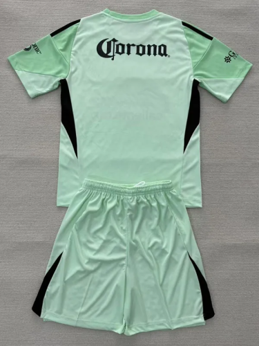 25-26 Club America Light Green GoalKeeper Kids Soccer Jersey