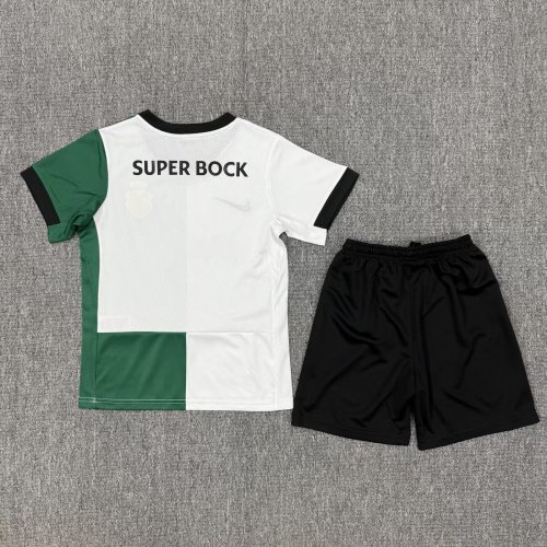 25-26 Sporting Lisbon White Green Kids Soccer Jersey
