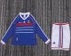 1998 France Home Long sleeves Retro Kids Soccer Jersey