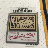 2003-04 Cleveland Cavaliers JAMES #23 White Retro Top Quality Hot Pressing NBA Jersey