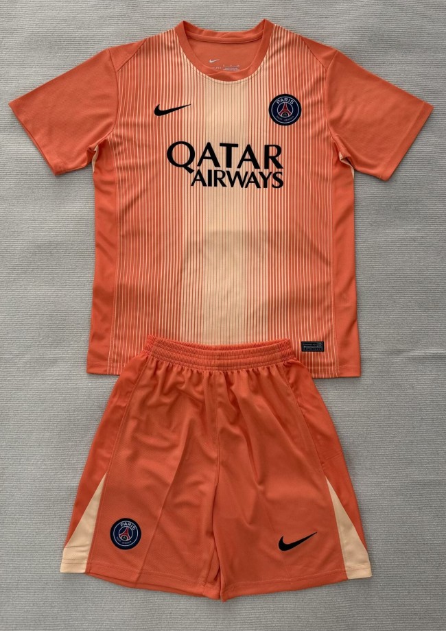 25-26 PSG Orange GoalKeeper Adult Suit
