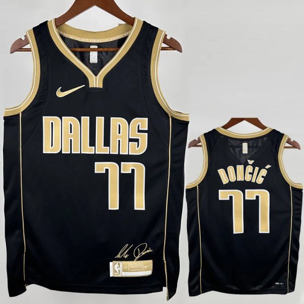 23-24 Dallas Mavericks DONCIC #77 Black Glory Edition Top Quality Hot Pressing NBA Jersey