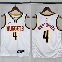 23-24 Nuggets WESTBROOK #4 White Top Quality Hot Pressing NBA Jersey 23-24 Nuggets WESTBROOK #4 White Top Quality Hot Pressing NBA Jersey