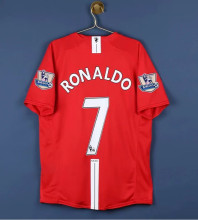 RONALDO 7 #2007-2008 Man Utd Home League Edition Retro Soccer Jersey(联赛版 带双臂章)