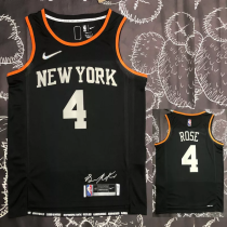 KNICKS Glory version ROSE #4 Black Top Quality Hot Pressing NBA Jersey KNICKS Glory version ROSE #4 Black Top Quality Hot Pressing NBA Jersey