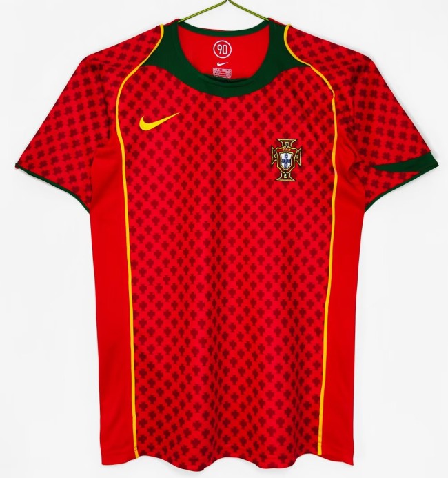 2004 Portugal Home Retro Soccer Jersey