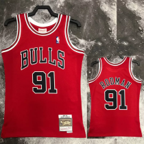 1998 BULLS RODMAN #91 Red Retro Top Quality Hot Pressing NBA Jersey 1998 BULLS RODMAN #91 Red Retro Top Quality Hot Pressing NBA Jersey