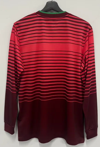 2014 Portugal Home Long Sleeve Retro Soccer Jersey