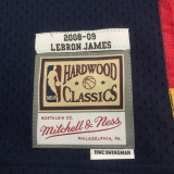 2008-09 Cleveland Cavaliers JAMES #23 Dark Blue Retro Top Quality Hot Pressing NBA Jersey