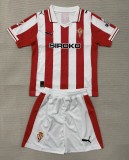 25-26 Gijon Home Kids Soccer Jersey