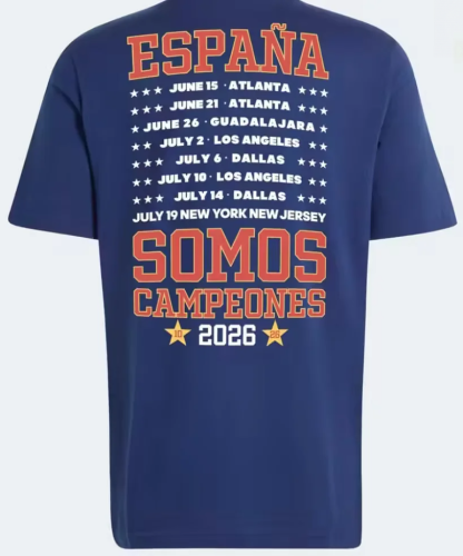 26-27 Spain Blue High Quality Casual T-Shirt