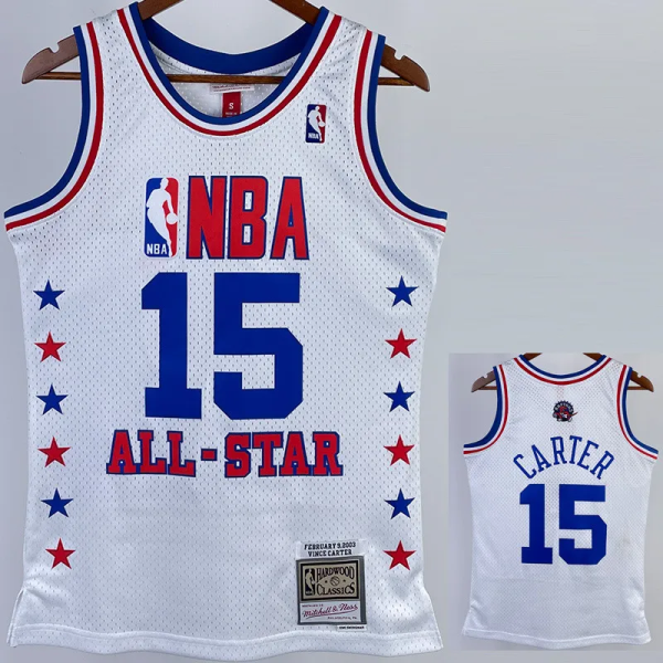 ALL-STAR CARTER #15 White Top Quality Hot Pressing NBA Jersey