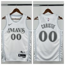 24-25 Dallas Mavericks CHRISTIE #00 White City Edition Top Quality Hot Pressing NBA Jersey