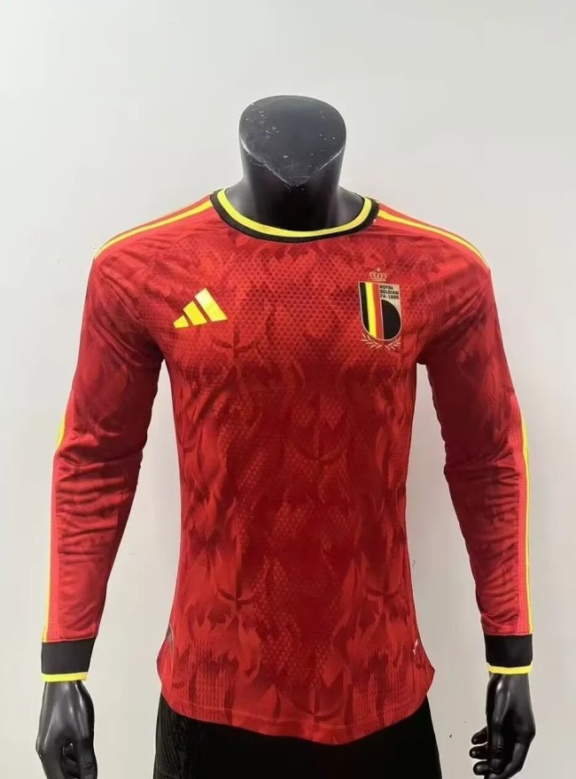 2026 World Cup Belgium Home Long sleeves Player Version Soccer Jersey