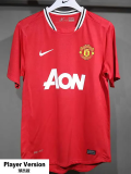 2011-2012 Man Utd Home Player Version Retro Soccer Jersey  *球员