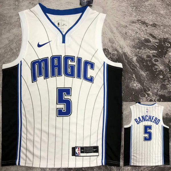 Magic BANCHERO #2 White Top Quality Hot Pressing NBA Jersey