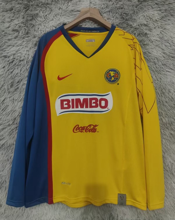 2007-2008 Club America Home Long Sleeve Retro Soccer Jersey