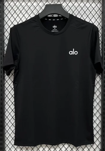 2026 ALO Black Ice Silk Casual T-Shirt