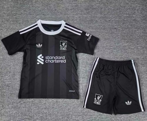 25-26 LIV Black GoalKeeper Kids Soccer Jersey