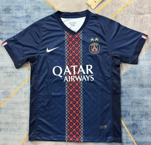 25-26 PSG Home Print 2 Star Champions of Europe 26 Fans Soccer Jersey