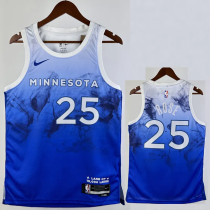 23-24 Timberwolves ROSE #25 Blue City Edition Top Quality Hot Pressing NBA Jersey 23-24 Timberwolves ROSE #25 Blue City Edition Top Quality Hot Pressing NBA Jersey