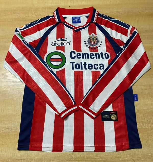 1999-2000 Chivas Home Long Sleeve Retro Soccer Jersey