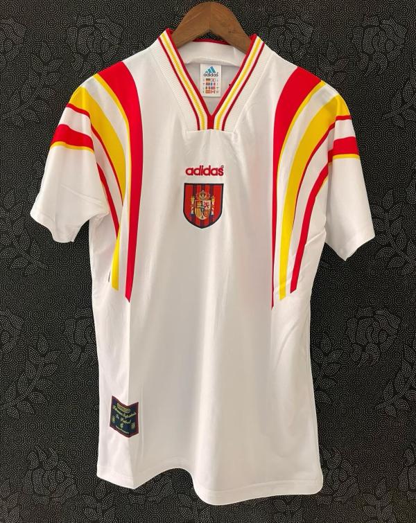 1996 Spain Away Retro Soccer Jersey