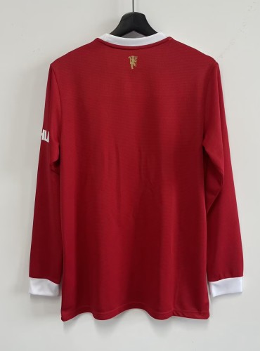 21-22 Man Utd Home Long Sleeve Fans Soccer Jersey (长袖)