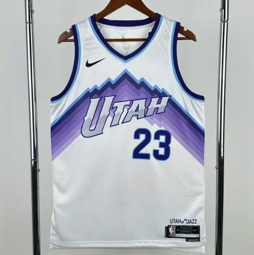 25-26 JAZZ MARKKANEN #23 White Top Quality Hot Pressing NBA Jersey