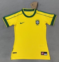 1998 Brazil Home Women Retro Soccer Jersey (女)