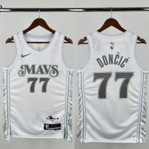 24-25 Dallas Mavericks DONCIC #77 White City Edition Top Quality Hot Pressing NBA Jersey