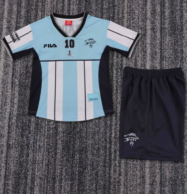 2001 Argentina Commemorative Edition Retro Kids Soccer Jersey