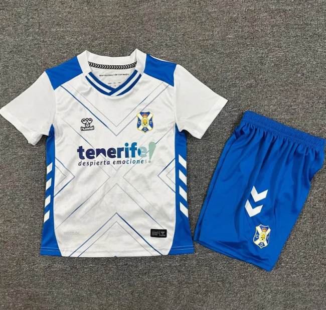 25-26 Tenerife Home Kids Soccer Jersey