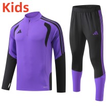 2026 AD Purple Kids Half Pull Tracksuit