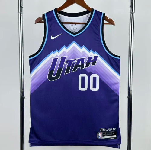 25-26 JAZZ MARKKANEN #00 Purple Top Quality Hot Pressing NBA Jersey