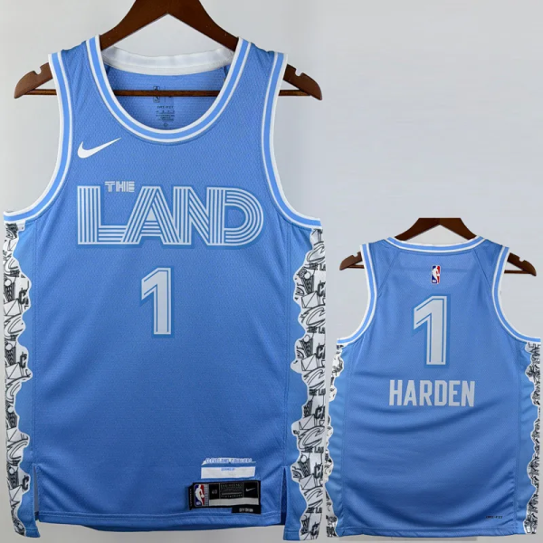 24-25 Cleveland Cavaliers HARDEN #1 Light blue City Edition Top Quality Hot Pressing NBA Jersey