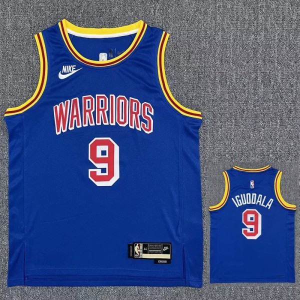 Warriors IGUODALA #9 Blue 75th Anniversary Retro NBA Jersey