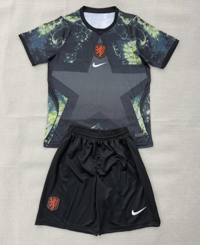 2026 NetherIands Black GoalKeeper Kids Soccer Jersey