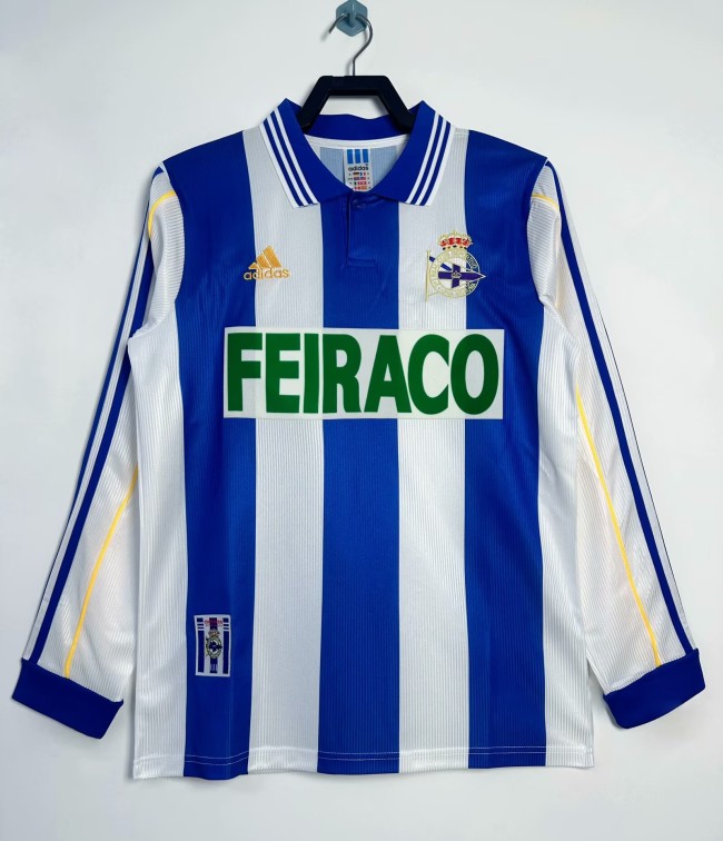 1999-2000 La Coruna Away Long Sleeve Retro Soccer Jersey