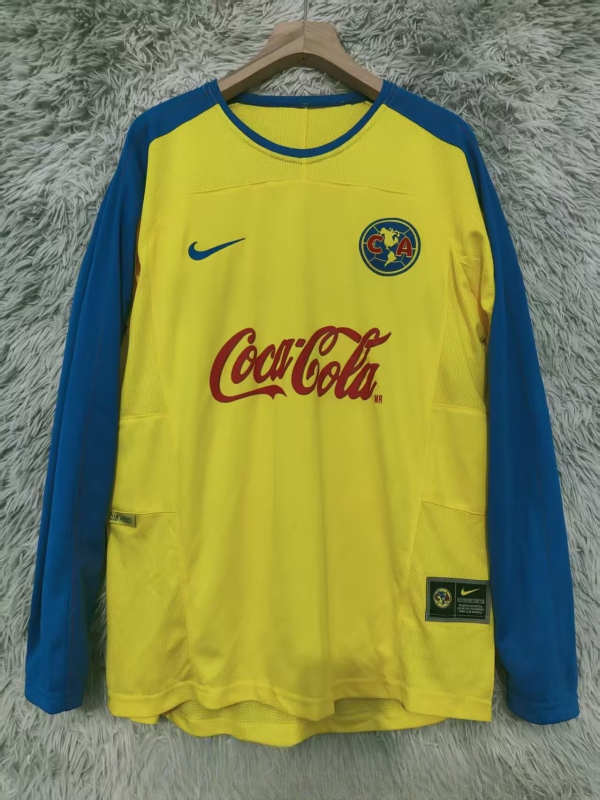 2003-2004 Club America Home Long Sleeve Retro Soccer Jersey