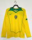 2004 Brazil Home Long sleeves Retro Soccer Jersey 