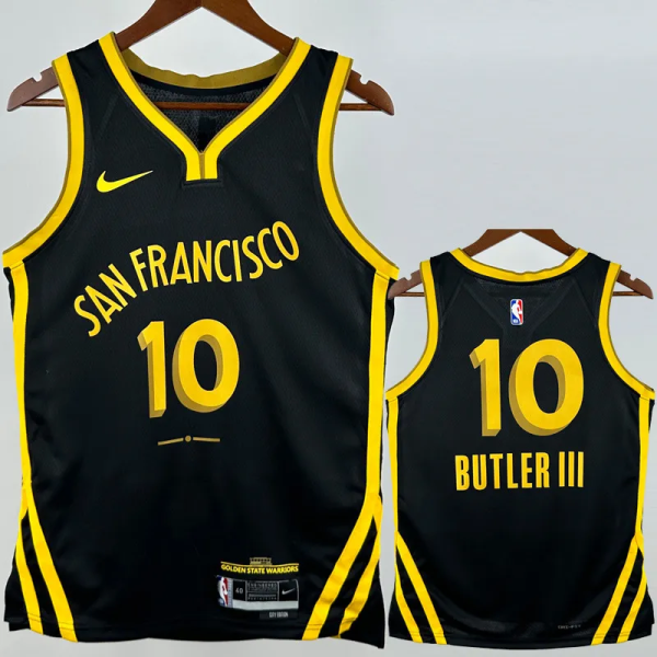 23-24 WARRIORS BUTLERIII #10 Black City Edition Top Quality Hot Pressing NBA Jersey (V领)