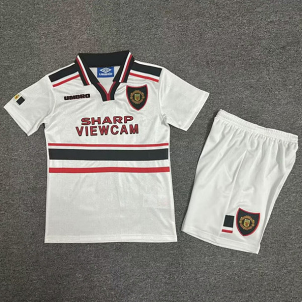 1998-1999 Man Utd Away Retro Kids Soccer Jersey