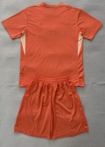 25-26 PSG Orange GoalKeeper Kids Soccer Jersey