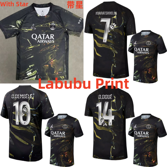 25-26 PSG Special Edition Labubu Print Fans Soccer Jersey(With Star)*带星