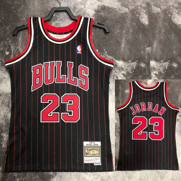 1996 BULLS JORDAN #23 Black Retro Top Quality Hot Pressing NBA Jersey